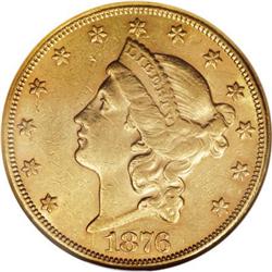 1876-CC $20 AU55 NGC
