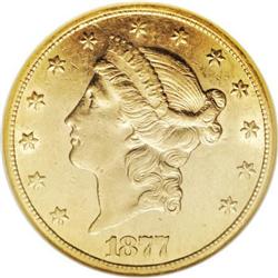 1877-CC $20 AU58 NGC