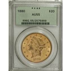 1880 $20 AU55 PCGS