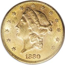 1880-S $20 MS61 PCGS