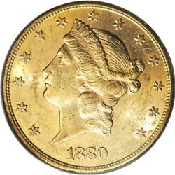 1880-S $20 MS61 PCGS