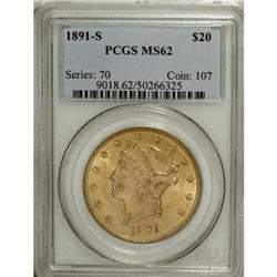 1891-S $20 MS62 PCGS