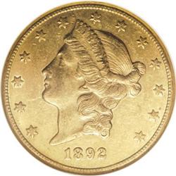 1892-CC $20 AU55 NGC