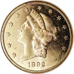 1892-CC $20 MS61 Prooflike ANACS