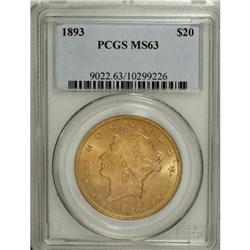 1893 $20 MS63 PCGS