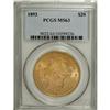 Image 1 : 1893 $20 MS63 PCGS