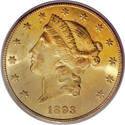 1893-CC $20 MS63 PCGS