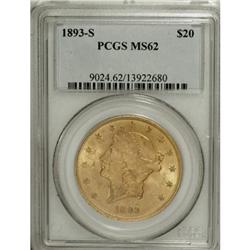 1893-S $20 MS62 PCGS