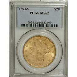 1893-S $20 MS62 PCGS