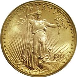 1911-D $20 MS66 PCGS