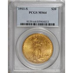 1911-S $20 MS64 PCGS