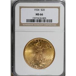 1924 $20 MS66 NGC