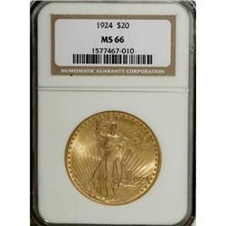 1924 $20 MS66 NGC
