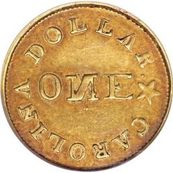 (1837-42) G$1 C. Bechtler Dollar, N Reversed