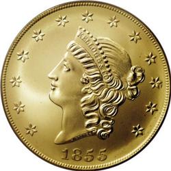 1855 $50 Kellogg & Co. Fifty Dollar Restrike Gem