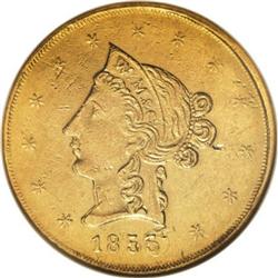 1855 $10 Wass Molitor Ten Dollar MS60 NGC