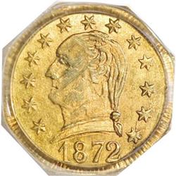 1872 25C Washington Octagonal 25 Cents, BG-723,