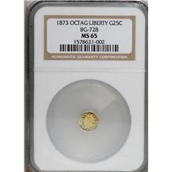 1873 25C Liberty Octagonal 25 Cents, BG-728,