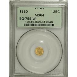 1880 25C BG-799W, High R.6, MS64 PCGS