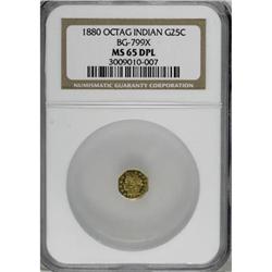 1880 25C Indian Octagonal 25 Cents, BG-799X,