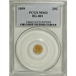 1859 25C, BG-801, R.3, MS63 PCGS