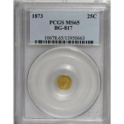 1873 25C Liberty Round 25 Cents, BG-817, R.3,