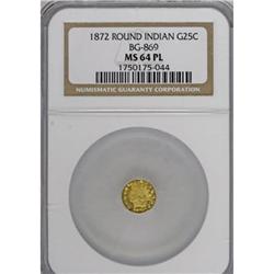 1872/1 25C BG-869 MS64 PL NGC