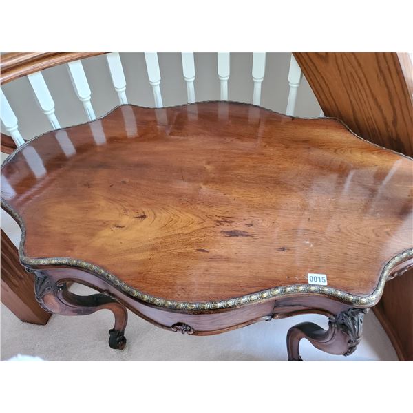 Antique Turtle Top Parlor Table