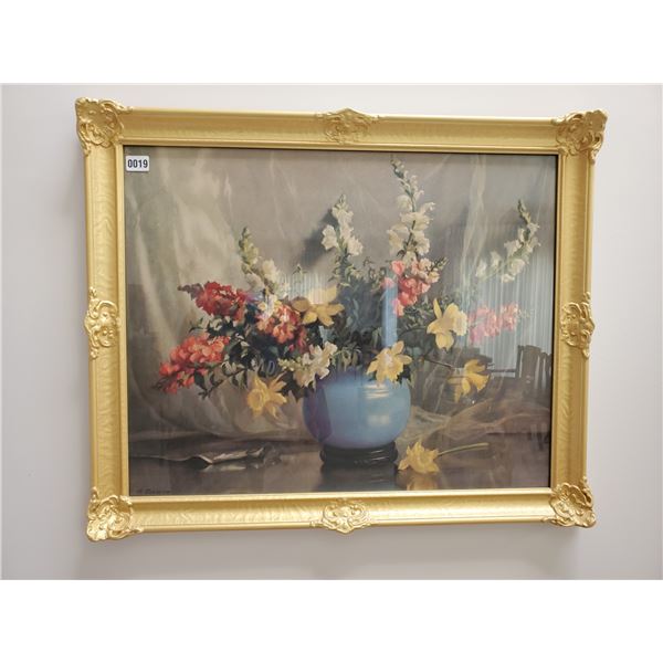 Flower Print in Gold Gilt Frame