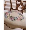 Image 4 : Antique Wooden Side Table & Needlepoint Parlor Chair