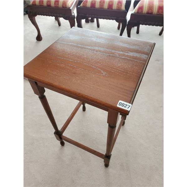 Antique Wood Square Side Table