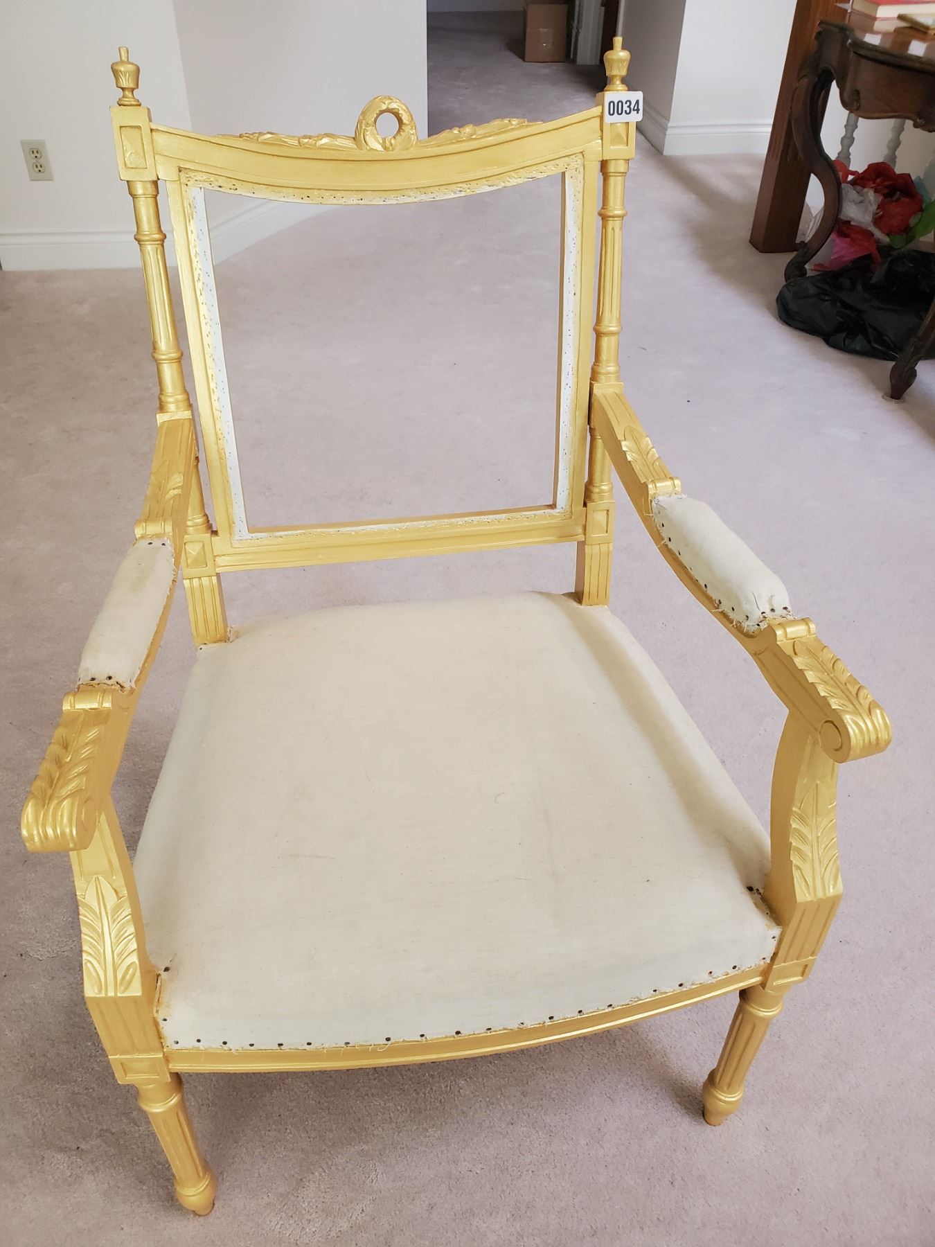 Antique Gold Chair Restore Project - Beck Auctions Inc.