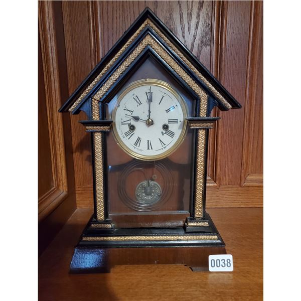 Antique Wood Mantle Clock