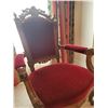 Image 4 : Antique Victorian High Back Parlour Red Velvet Chair