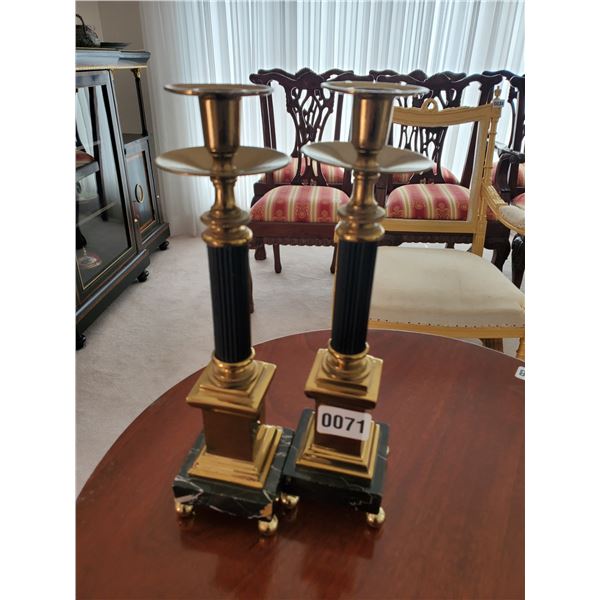 Black & Gold Candle Stick Pair