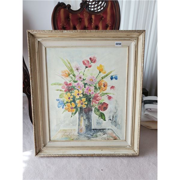 Framed Watercolor Canvas Painting