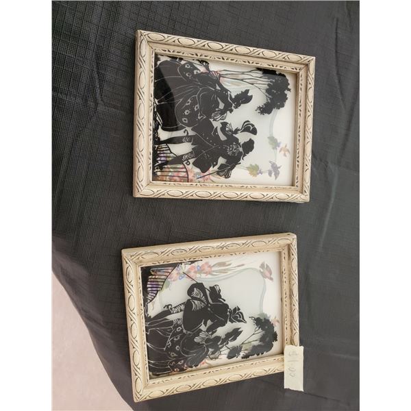 2 Framed Silhouette Pictures