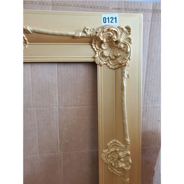 Gold Wood Frame & Vintage Lamp