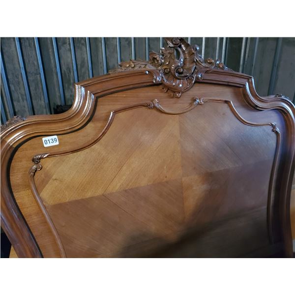 Antique Victorian Wood Headboard