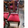 Image 1 : Antique Wood Velvet Cushioned Chairs