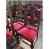 Image 2 : Antique Wood Velvet Cushioned Chairs