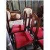Image 3 : Antique Wood Velvet Cushioned Chairs