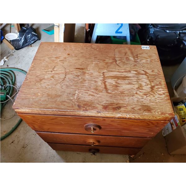 Antique 3 Drawer Side Table