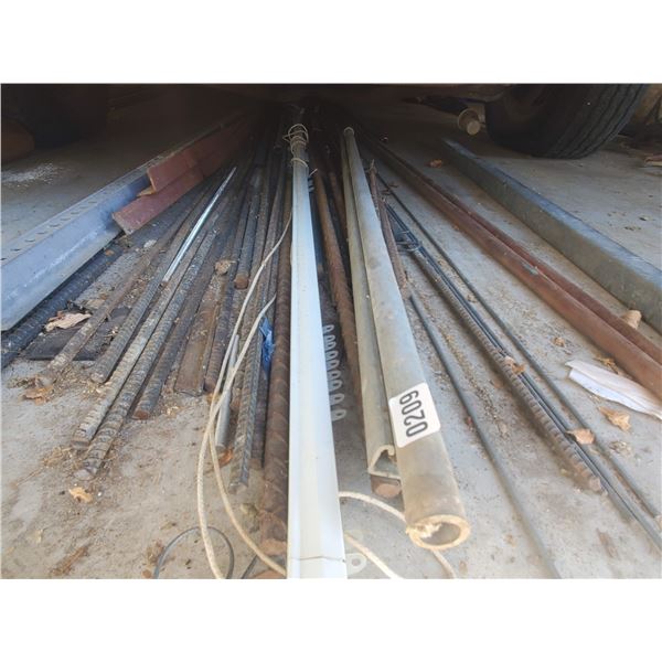 Miscellaneous Lot of Steel Pipe, Rebar, Fence Posts