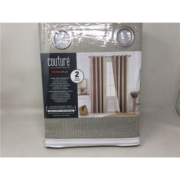 Thermaplus Total Blackout Curtain Panels (2- 104 in x 90 in)