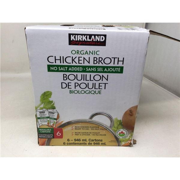 Organic No Salt Added Chicken Broth (6 x 946ml)
