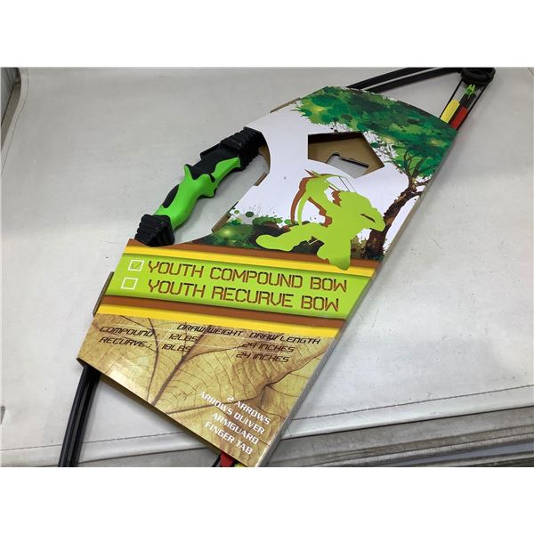 Youth Compound Bow with 2 Arrows (12 lbs and 24in Draw)