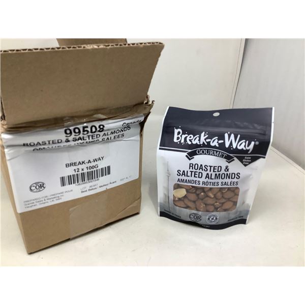 Break-a-Way Roasted & Salted Almonds (12 x 100g)