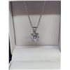 Image 2 : Ladies NEW Silver 1.0 Carat Solitaire Pendant and chain Set