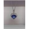 Image 1 : Titanic Blue Topaz Style heart shaped stone Pendant & necklace Set